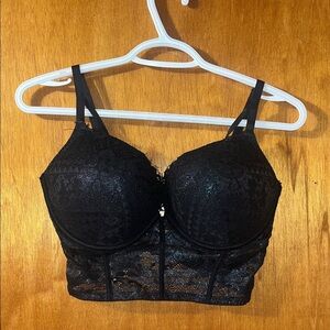 La SENZA Black Lace Sparkling Bustier Bra D/DD
